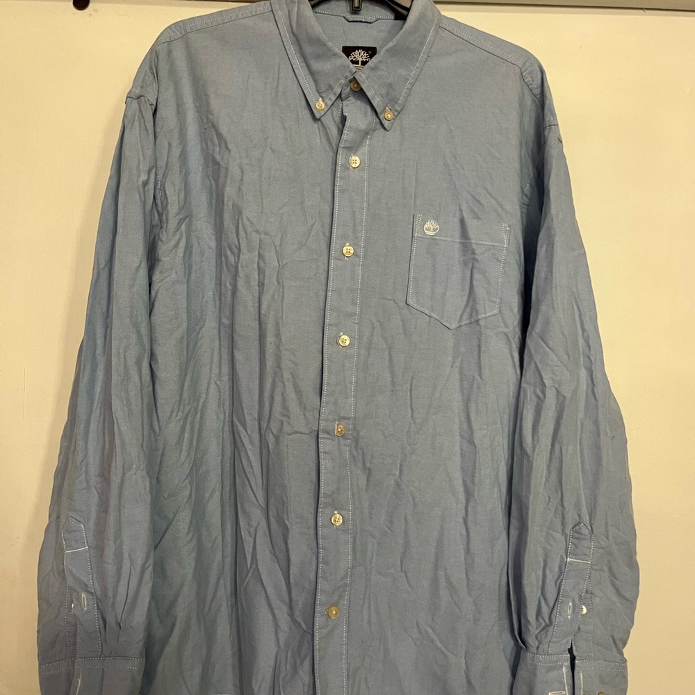 Timberland Light Blue Casual Button-Down Shirt
